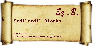 Szántó Bianka névjegykártya
